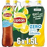 LIPTON ICE TEA (6 x 1.5 l), Zero Lemon, Zuckerfreier Eistee mit Zitronen...