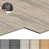 LZQ PVC Bodenbelag Vinylboden Selbstklebend mit Holz-Effekt, 18 Vinyl Fliesen...