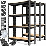 MASKO® 2er-Set Lagerregal Schwerlastregal, Kellerregal, 160 x 80 x 40 cm, bis...