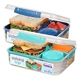 Sistema TO GO Bento-Box Cubes | 1,25 L | Brotdose für Pause mit Fächern und...