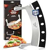 grillart® Premium Pizzamesser – Extra scharfer Edelstahl Pizzaschneider mit...