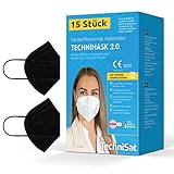 TechniSat TECHNIMASK 2.0 – 15 Stück FFP2 Maske aus Deutschland (5-lagige...