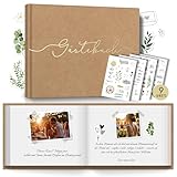 BIROYAL Gästebuch Hochzeit & 241 Hochzeiten Sticker, 104 Seiten Kraftpapier...