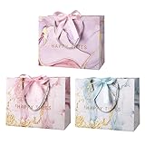 Newofview 3 Stück Geschenktüten, 25x20x12cm Geschenktasche, Geschenktüte mit...