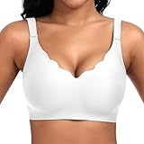 Jiuday BH Damen ohne Bügel Große Brüste Nahtloser Push Up BH Soft Bequemer...