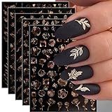 JMEOWIO Nagelsticker Frühling Blume 12 Blatt Nail Art Sticker Selbstklebend...