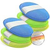 Waymaytecy 6 stück Handpolierschwamm Set, Mikrofaser Polierschwamm, Autowachs...