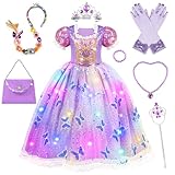 MerryXGift Prinzessin Kleid Mädchen, Lila Prinzessin Kostüm Mädchen mit...