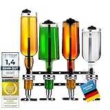 Bar-Butler zur Wand-Montage, 4-fach Flaschen-halter mit 4cl-Dosierer...