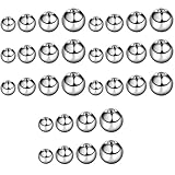 HABNI Piercing Kugel 32 Stück Set Chirurgenstahl - Silber Ersatzkugeln 3Mm 4Mm...