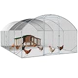 IDMarket - Gehege Hühnerstall Kuppel 15 m² Netz 3x5 m mit Seitentür