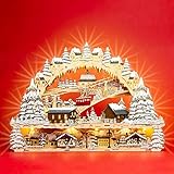 SIKORA LB45 Traumhafter XXL LED Holz Schwibbogen SKIHÜTTE MIT BERGBAHN UND...