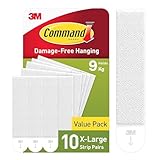 Command Klebestreifen, Vorteilspack 10x2 X-Large (20 Strips), Weiß, Für...