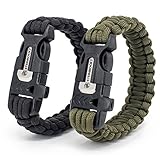 Steinbock7 Hochkönig 3-in-1 Paracord-Armband 2er Set - im Verschluss...