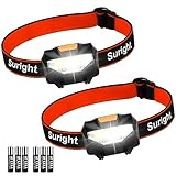 Stirnlampe (2 Stück), leistungsstarke LED-Stirnlampe, 140 lm, 3 Leuchtmodi,...