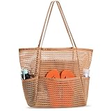 Haiane Strandtasche XXL Familie, Netztasche Einkaufstasche Mit Reißverschluss...