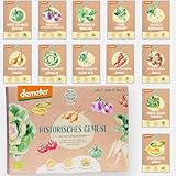 BIO Historisches Gemüse Samen Set - 12 Sorten Demeter Gemüse Saatgut | Seltene...