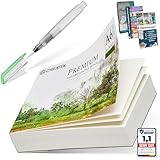 CreaTek Aquarellpapier A6 300g mit 60 Blatt [ Premium Qualität für brillante...