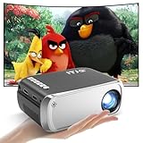 Mini Beamer, Tragbarer Projektor 1080p Unterstützt, Telefonprojektor kompatibel...