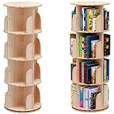 PTUWODS Drehbares Bücherregal, Standregal, 360 Grad, Lagerregal für Kinder und...