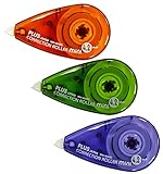 PLUS Korrekturmaus, Korrekturroller 6m x 4.2mm, 3er Pack, sofort überschreibbar