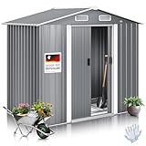 KESSER® XL Metall Gerätehaus 4,2m³ mit Fundament | Inkl. Arbeitshandschuhe |...