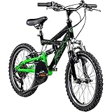 Galano Kinderfahrrad MTB 18 Zoll Fully FS180 Fahrrad Full Suspension ab 5 Jahre...