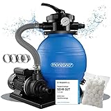 MONZANA® Sandfilteranlage SF102K 10.200 l/h bis 35.000L Pool inkl Filterbällen...