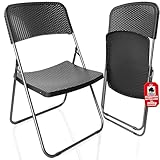 BigDean 2 Stück Klappstuhl Rattan Optik – Campingstuhl belastbar bis 200kg...