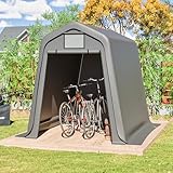 Aufbewahrungsschuppen 245×183×217 cm – Wasserdichtes Gerätehaus aus PE,...