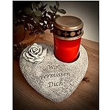 NECESITAS Grabschmuck Wetterfest | Herz als perfekte Grabdekoration |...