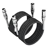 FIBBR XLR Kabel 8m-2 Pack, Mikrofonkabel Nylongeflecht XLR Stecker auf Buchse...