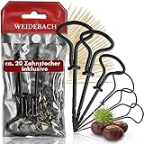 WEIDEBACH® 6-teiliges Kastanienbohrer Set, 1,5-6 mm Bohrer inkl. 20 Zahnstocher...