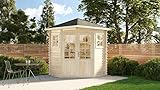 Alpholz 5-Eck Gartenhaus Modell Sunny-A aus Holz in Naturbelassen, Holzhaus mit...