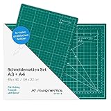 magnetiks Schneidematte 2er Set - DIN A3 und DIN A4 im 2er Set Schneideunterlage...