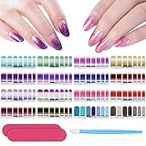 Nagelfolie Selbstklebend, 14 Blatt (196pcs) Glitzer Farbverlauf Nagelaufkleber,...