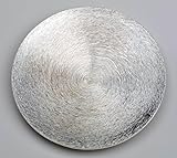 Kerzenteller, Dekoteller aus Alu gewölbt in Silber Ø 14 cm