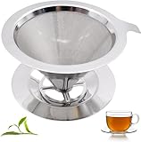 Pour Over Kaffeefilter, Kaffeefilter Edelstahl Papierlose Permanent Kaffeesiebe...