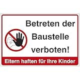Schild 'Betreten der Baustelle verboten' - Baustellenschilder aus Alu/Dibond...