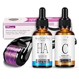 Shefave Microneedling Serum Hyaluron, Vitamin C Serum mit Derma Roller 0.5 mm,...