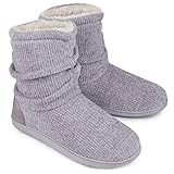 LongBay Damen Winter Warme Chenille Strick Hausschuhe Stiefel Weiche Plüsch...
