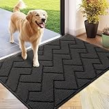 Biscpro Fußmatte Dunkelgrau 60x90cm Innen und Außen Waschbar Fussmatte...