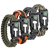 AYMQC Überlebensarmbänder 5-in-1 Paracord Survival Armband mit Kompass...