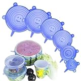 Dehnbare Silikondeckel, 6 Stück Silikon Stretch Deckel Stretch Lid Silikon...