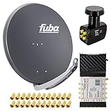 PremiumX Satelliten-Komplettanlage Fuba DAA 850 A Satellitenschüssel Alu...