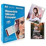 100 Blatt Fotopapier A4 hoch glänzend Tintenstrahldrucker 180g/m² Fotopapier...