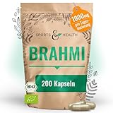 Bio Brahmi Kapseln – 200 Kapseln – Bacopa Monnieri perfekt dosiert – 1000...