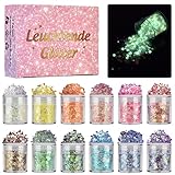 DealKits Glitzer Gesicht, 12 Farben Fluoreszierender Glitzer für Gesicht,...