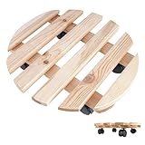 Creative Home Pflanzenroller Holz | Tragkraft 80 kg Durchmesser 35 cm |...