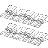 Skroad 100-Pack-Kleidungsstücke, Edelstahl-Wäsche-hängende Wäscheleine-Clips...